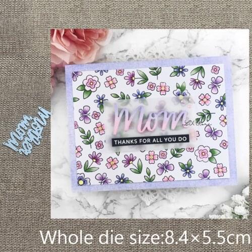 XLDesign Craft Metal Cutting Dies stencil mold Mom/ Mother word decoration scrapbook Album Paper Card Craft Embossing die cuts