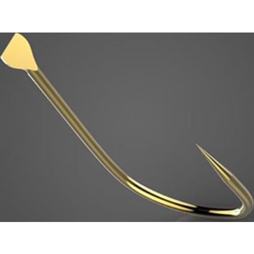40pcs Non-barb single hook Japanese fishing Hook Gold hook GUANDONG