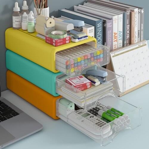 Storage Box Large Capacity Drawer Type Desktop Organizer Case Portable Durable Cosmetic Office Shelf Home Living Room Organizer