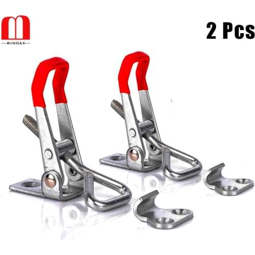 2Pcs Professional Universal Quick Metal 150Kg 330 Lbs Hold Holding Capacity Latch Hand Tool Toggle Clamp for Woodworking