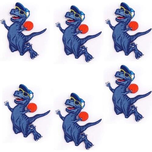 10Pcs/Set Dinosaur Patch Embroidered Patches For Clothing Thermoadhesive Patches Iron On Patch On Clothes Jurassic Park Patch