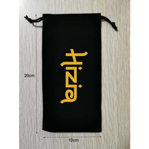 Customized Logo 100 PCS 10x20cm Drawstrings Black Velvet Bags Printed With Gold Color Logo