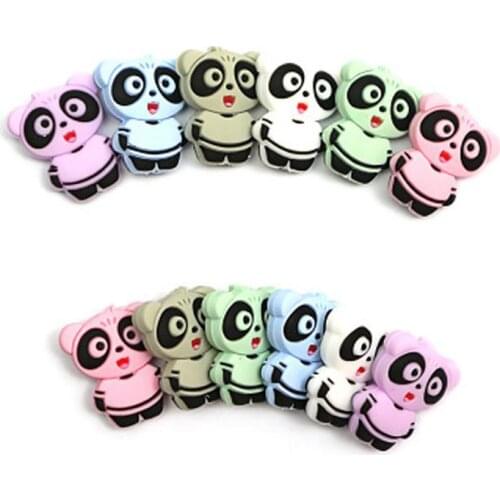 100pcs/ pandaSilicone Beads Baby Teething Bead For DIY Jewelry Making Chewable Baby Teething Gift Food Grade Silicone Beads