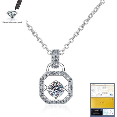 925 Silver Pass Diamond Test 0.3 ct Moissanite Cute Minnie Pendant Necklace Excellent Cut D Color Moissanite