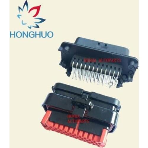 FREE shipping 1 set 35 Pin bent male connector and female AMP TYCO TE sealed wire harness Automotive ECU connector 776164-1