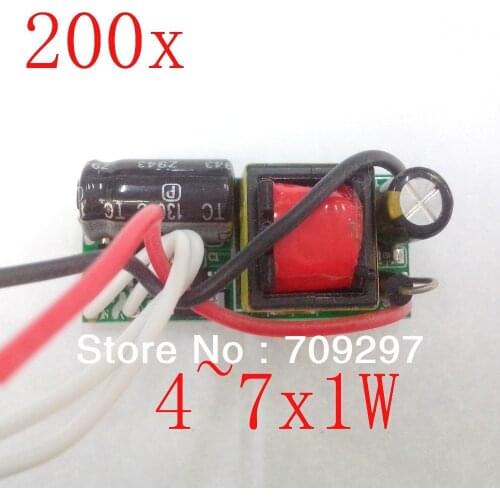 FREE DHL/FEDEX 200pcs/lot 4~7 x1W LED driver for 4x1W 5x1W 6x1W 7x1W LED light power driver,input 85~265V 920866 + free shipping