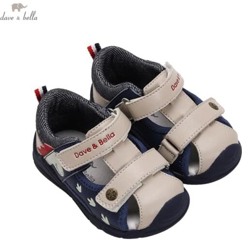DB17638 Dave Bella summer fashion baby boys cartoon sandals new born infant shoes boy sandals casual shoes