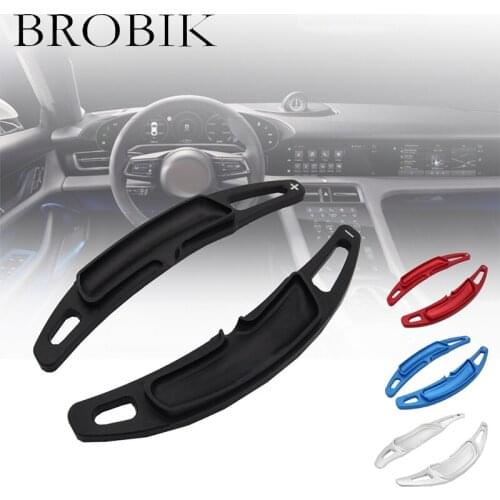 BROBIK For Porsche Panamera Macan Cayenne 718 911 Boxster Auto accessories Car Aluminum Steering Wheel Shift Paddle Extension