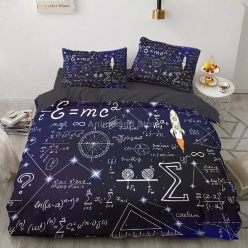 Math Formula Bedding Set Geometry Bed Linen Quilt Duvet Cover Set Home Textile Decor Twin Single Queen King Size Fashion Cool