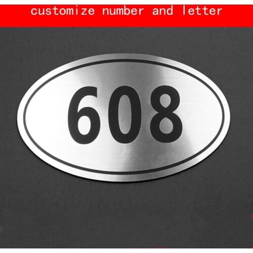 Brushed silver house number does not fade personalized number letter door plate apartment Hotel
