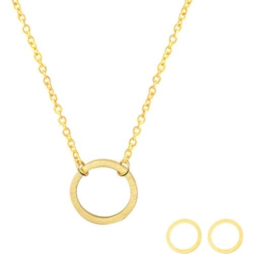 Minimalist Circle Karma Chains Necklace Stud Earrings Fashion Jewelry Set Round Shaped Statement Women Collares Brincos Gifts