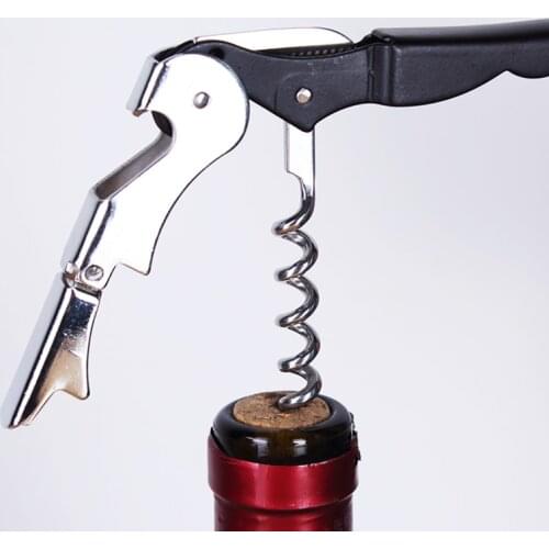 Multifunction Red Wine Cork Screw Bottle Opener With Knife Kit Beer Bottle Opener Wood Chip Handle Stainless Steel Corkscrew