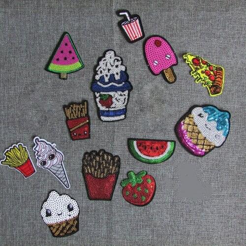 Fashion fruit patch hot melt adhesive applique embroidery DIY clothing accessory patches stripes Craft supplies C412-C2041