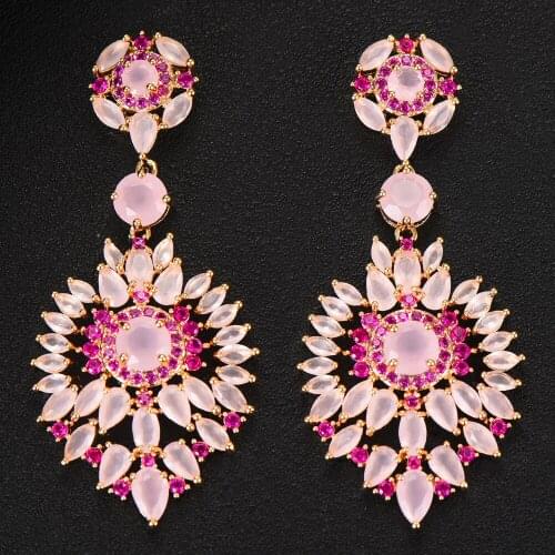 Trendy HOT Luxury Gorgeous Italy Bohemia Drop Earrings for Women Fine Jewelry Full CZ Bridal Wedding 2020 Earrings Jewelry