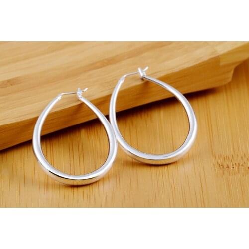 Trendy Jewelry Oval Egg earrings silver plated earrings for women fashion Party Bridal Jewelry Classic nausnice