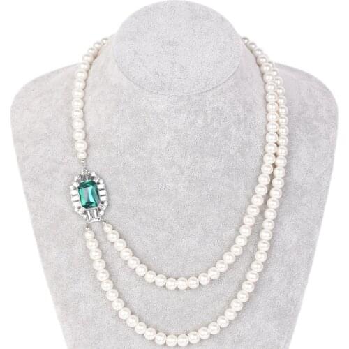 HOWAWAY New Zircon Accessories Fashion Jewelry Pearl Jewel Necklace Birthday Halloween Christmas Gift