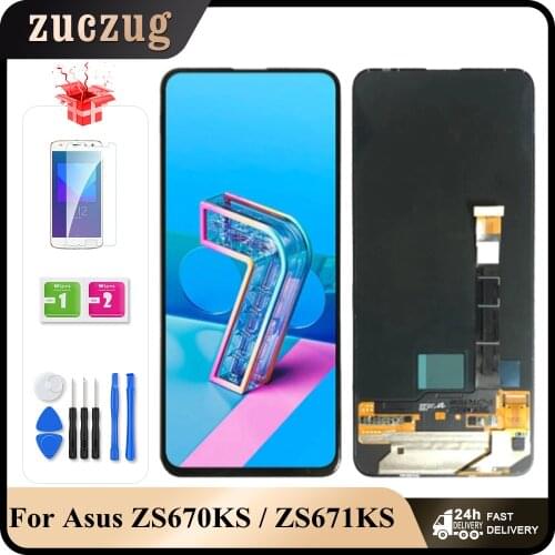 Original 6.67" AMOLED For Asus Zenfone 7 ZS670KS I002D LCD Display Touch Screen For Asus Zenfone 7 Pro ZS671KS