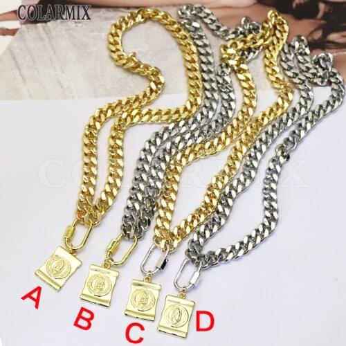 5pcs Virgin mary pendants necklace religion jewelry 8mm /6mm wide thick big chain necklace fashion jewelry for women 9686