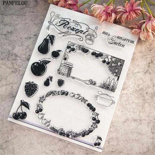 PANFELOU Fruit a wreath Transparent Silicone Rubber Clear Stamps cartoon for Scrapbooking/DIY Easter wedding album