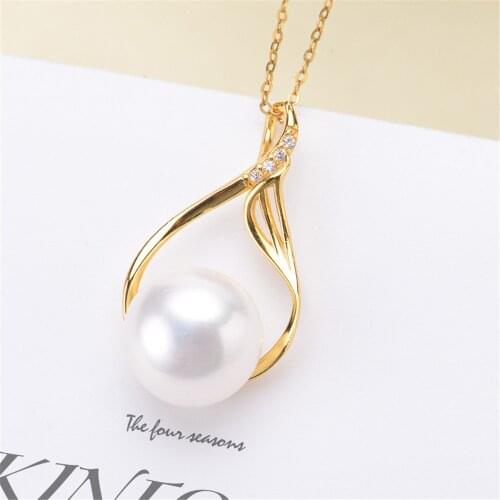 1PCS S925 Sterling Silver Pearl Tray Charm Connector Bail Pendant Clasp DIY Necklace Jewelry Making Accessories