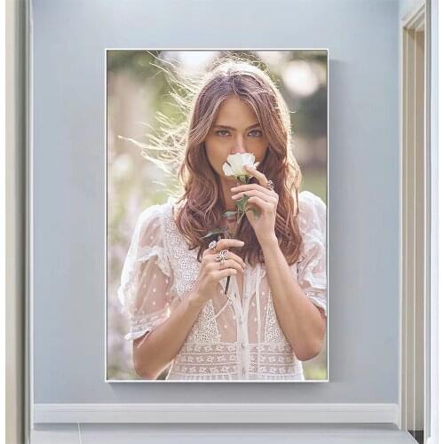 Anna Mila Guyenz Sexy Model Pretty Girl Swimsuit Pose Wall Silk Cloth HD Poster Art Home Decoration Gift