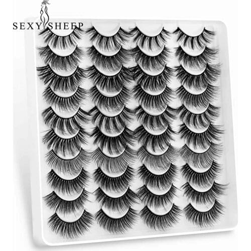 SEXYSHEEP Lashes 5/8/20 Pairs 3D Faux Mink Eyelashes Soft Wispy Volume Natural False Eyelashes Vendor Extension Eyes Makeup Tool