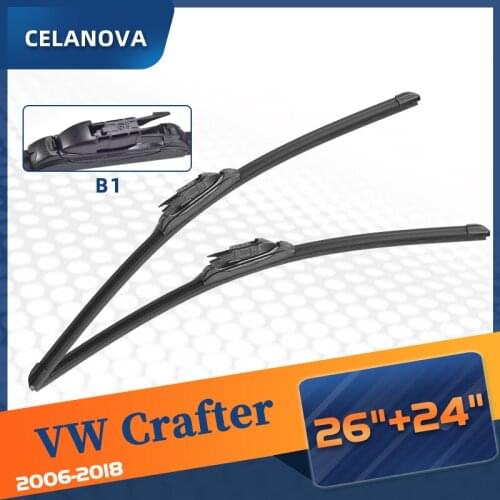 Windshield Wiper Blade For Volkswagen VW Crafter 2006-2018 Frameless Windscreen Rubber Wipers 26"+ 24"
