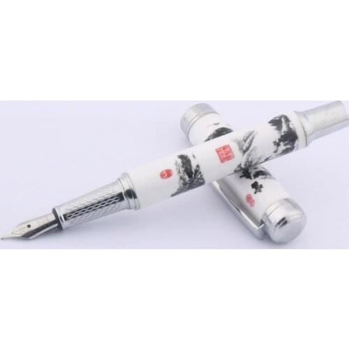 Blue and White Porcelain With Chinese Painting Trim M Fountain Pen Stationery Office school supplies Writing