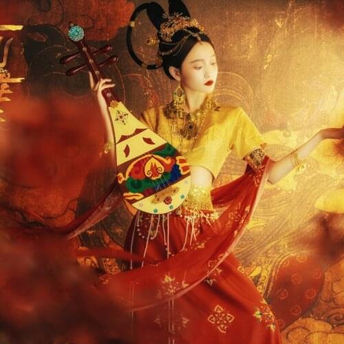 WYJN 6 Type Chinese Dun Huang Flying Fairy Budhisattva Exotic Classical Dance Stage Performance Costume Female Photography Hanfu