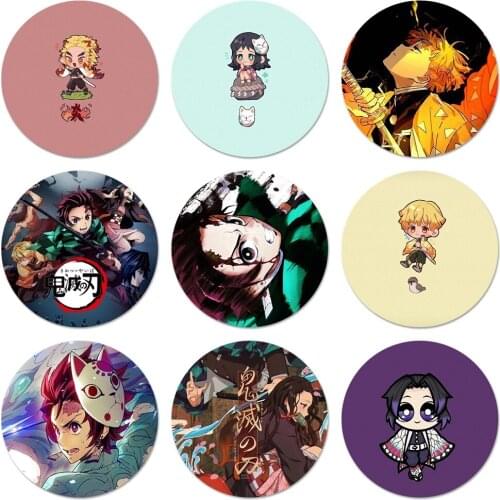Demon Slayer Kimetsu No Yaiba Icons Pins Badge Decoration Brooches Metal Badges For Clothes Backpack Decoration