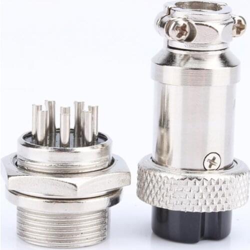 1set GX16 8Pins Screw Type Electrical Aviation Socket Plug Wire Panel Connector New