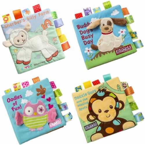 1pc Cute Animals Soft Cloth Baby Boys Girls Books Rustle Sound Infant Educational Stroller Rattle Toys Newborn Baby 0-36 Months