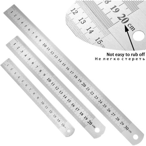 1pcs/lot 15 20 30cm High Quality Stainless Steel Measuring Scale Ruler Precision Double Sided Jewelry Measuring Tool Supplies