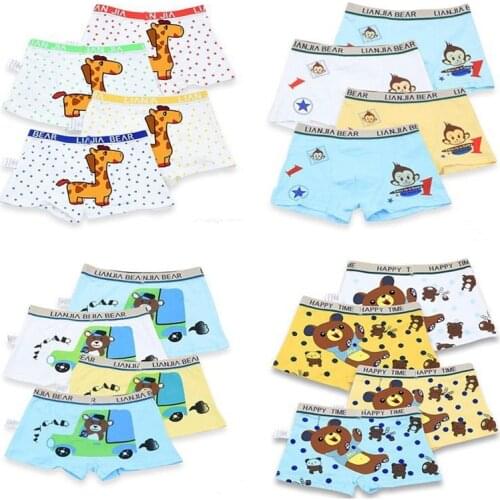 2pcs/lot Cartoon Boys Underwear Soft Breathable Kids Boxer Baby Panties Kawaii Panty Briefs Underpants for 2-10Yrs