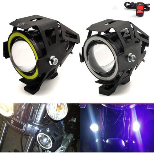 2Pcs Motorcycle Headlights Front Spotlight 12V U7 LED Light Fog Lamp For Honda VTX1300 vtx 1300 VF750 VFR750 VFR800 VTR1000F