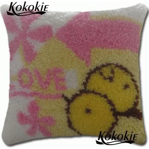 3d handmade Needlework carpet Crocheting Throw Pillow Unfinished Yarn Embroidery Pillowcase cartoon Latch Hook Cushion Kits