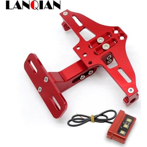 Motorcycle Accessories CNC Rear License Plate Mount Holder with LED Light For Honda CBR600 CBR 600 F2 F3 F4 F4i CBR1000RR/SP