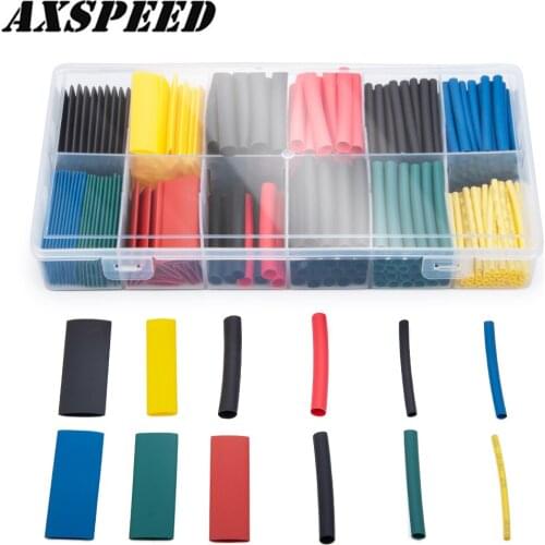 AXSPEED 280PCS/Set Insulated Heat Shrink Tubing with Storage Box for 1:10 SCX10 RC Crawler Car RC Model Motor ESC Soldering