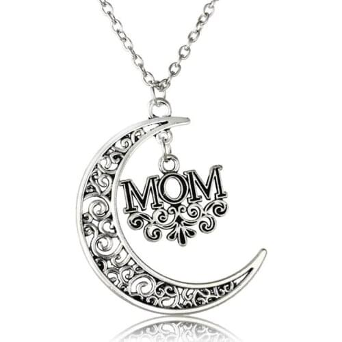 Bespmosp 24PCS/Lot Wholesale Glow In The Dark Moon Retro Style Romantic Mom Flower Pattern Pendant Necklace Mothers Day Gifts