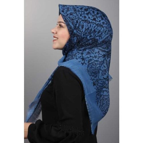 ERBİL PATTERNED LINEN FLAMLI SCARF-DESEN-05-RENK-05