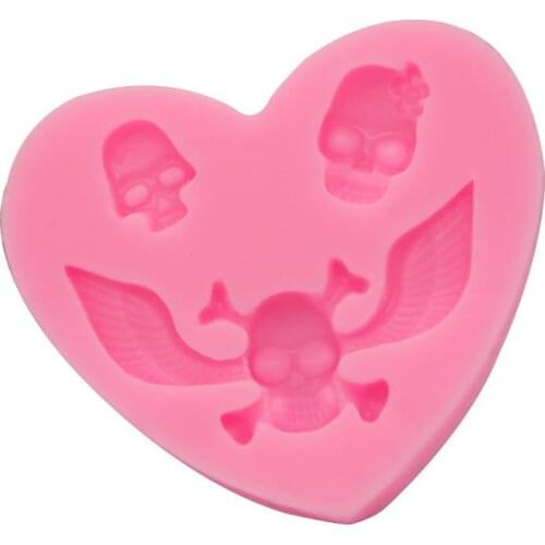 Halloween Skull Silicone Mold Candy Chocolate Mold Cake Mold Biscuits Fondant Mould Cake Decorating Tools Resin Clay Moulds