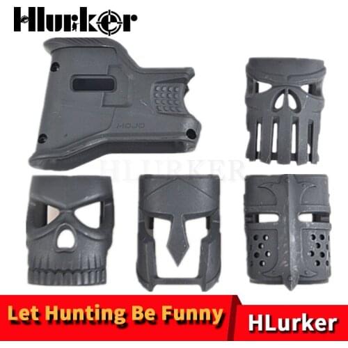 Hlurker MOJO Improved Ergonomic Magwell Grip MWG with Finger Grooves Black / Darth Earth
