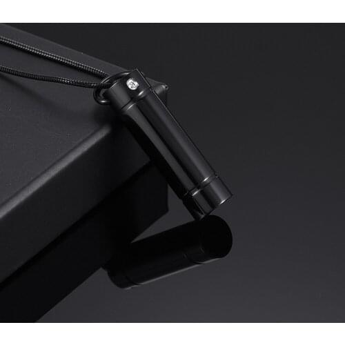 IJD2207 Never Fade High Polished Black 316L Stainelss Steel Cylinder Memorial Urn Ashes Pendant Jewelry Necklace Men Women Gift