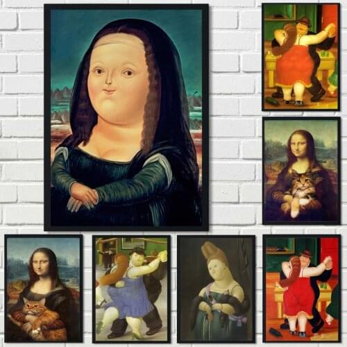 Mona Lisa Graffiti Art Canvas Painting Portrait Posters Print Vintage Wall Art Picture for Living Room Home Decoration Cuadros