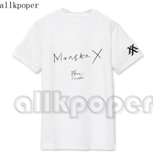 Korean Kpop Tshirt Casual Monsta X Short Sleeve T-shirt Shine Forever Shownu Wonho Hyungwon Minhyuk Tshirt Women Tops Blusas