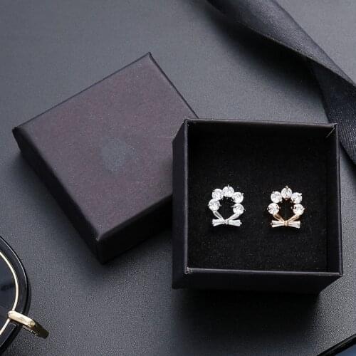MADALENA SARARA 100pcs/lot 5X5cm Jewelry Box Kraft Paper Box Black Color Multi Sizes For Earrings Bracelet Storage Gift Box