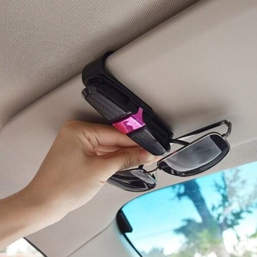 L41A Creative Glasses Holder Clip for Car Sun Visor Double-ends Rotatable Sunglasses Ticket Card Multifunctional