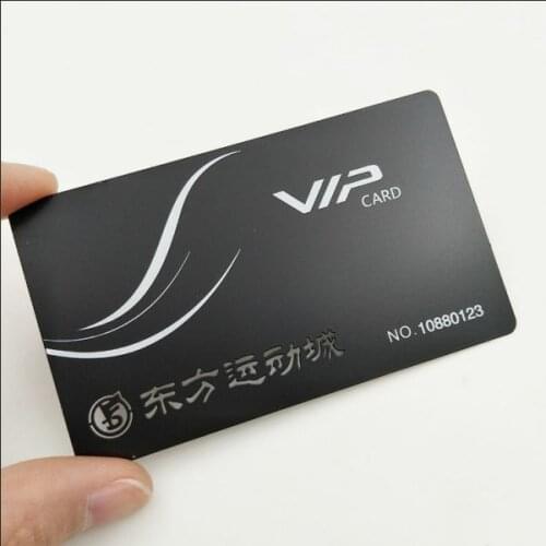 Laser Cut Etched Logo Matt Black Metal Membership Card
