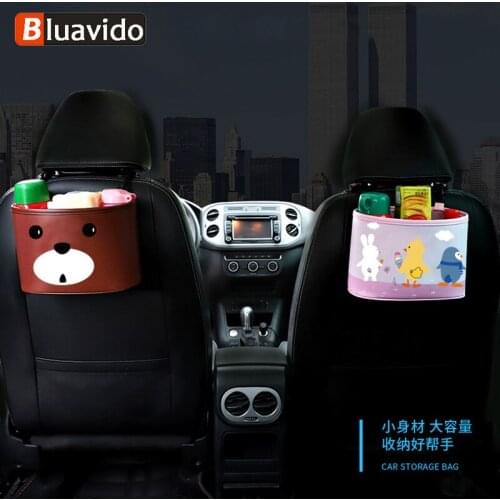 Multifunction Car Seat Back Storage Bag Pocket Handbag Holder Organizer Waterproof PU Leather Pack Trash Can