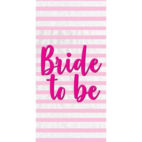 Trendy Pink Striped Bride To Be Beach Towel Microfiber Shower Towel Modern Wedding Hen Enagement Gifts for Fiancee Bridal Party